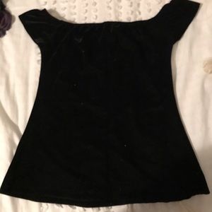 Velvet off shoulder top